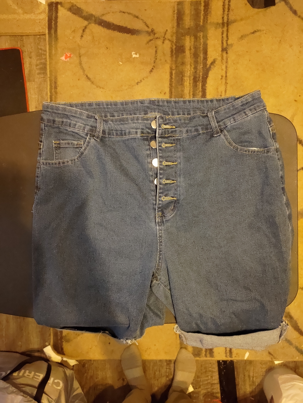SHEIN Curve Dark Blue Denim Shorts